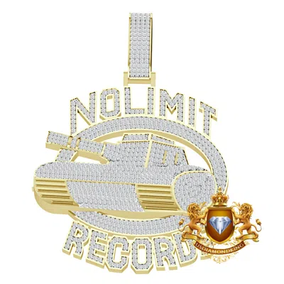 Pre-owned Us Diamond King Real 4.50 Cwt. Vvs1 Moissanite No Limit Military Army Tank Custom Charm Pendent In Yellow Gold Finish