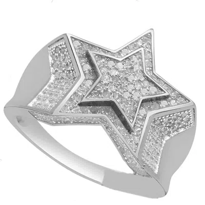 Pre-owned Us Diamond King Real Genuine Diamond 1.35 Cwt. Men's 10k Yellow Gold Finish Star Shape Ring Band In H