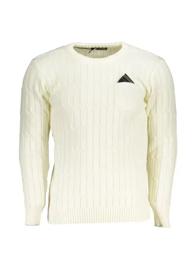 U.s. Grand Cable-knit Chest-pocket Sweater In White