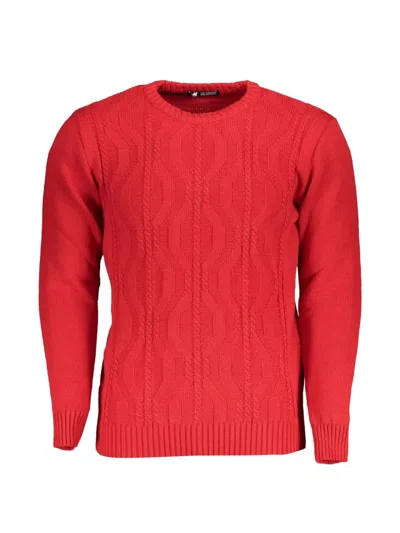 U.s. Grand Cable-knit Cotton Sweater In Red