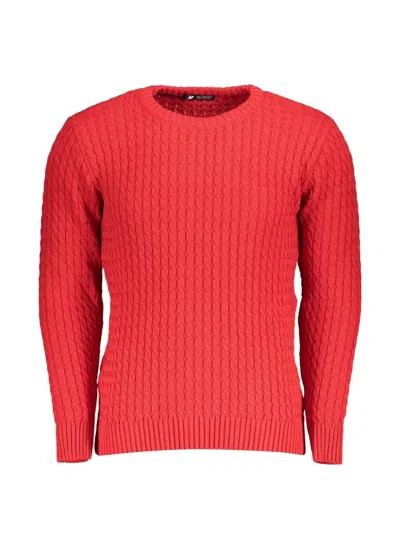U.s. Grand Cable-knit Elbow-patch Jumper In Red