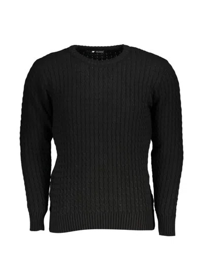 U.s. Grand Cable-knit Elbow-patch Sweater In Black