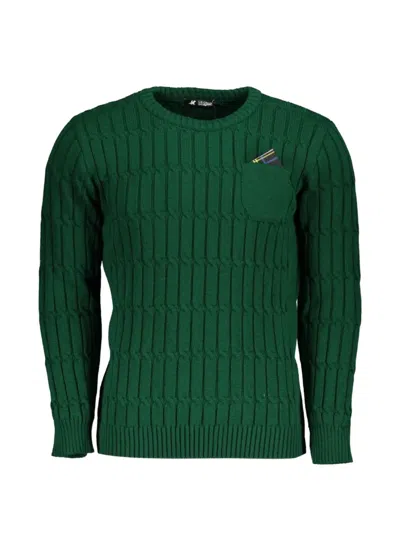 U.s. Grand Cable-knit Pocket-detail Sweater In Green