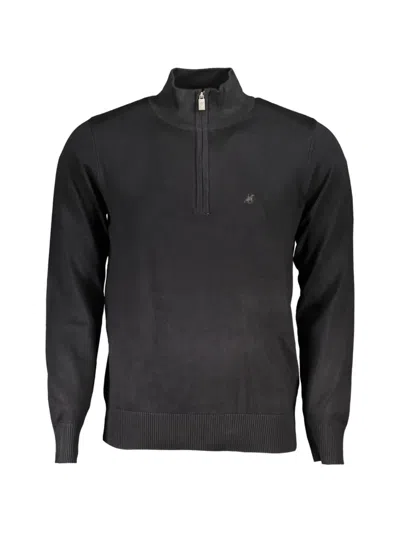 U.s. Grand Embroidered Quarter-zip Sweater In Black
