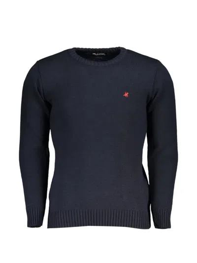 U.s. Grand Embroidered-logo Crew-neck Jumper In Blue