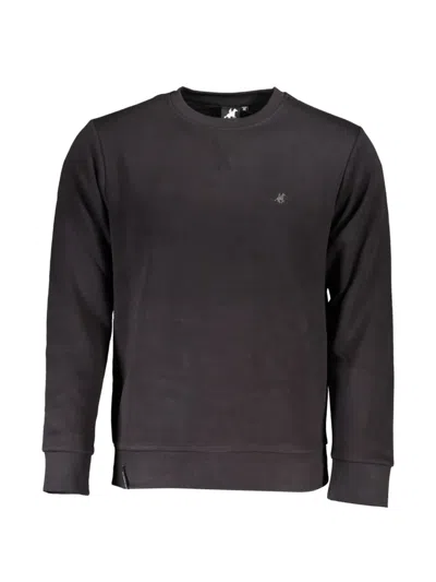 U.s. Grand Embroidered-logo Crew-neck Sweater In Black