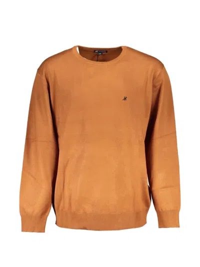 U.s. Grand Embroidered-logo Crew-neck Sweater In Brown