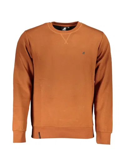 U.s. Grand Embroidered-logo Crew-neck Sweatshirt In Orange