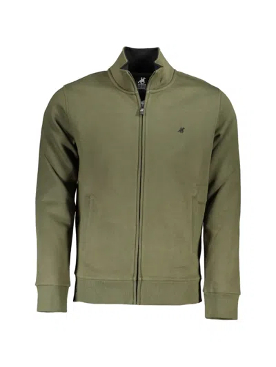U.s. Grand Embroidered-logo Zip-up Sweatshirt In Green