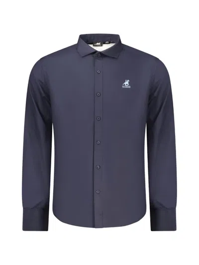 U.s. Grand Logo-embroidered Cotton Shirt In Blue