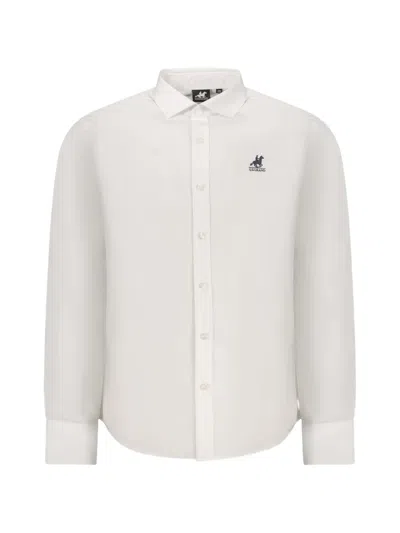 U.s. Grand Logo-embroidered Cotton Shirt In White