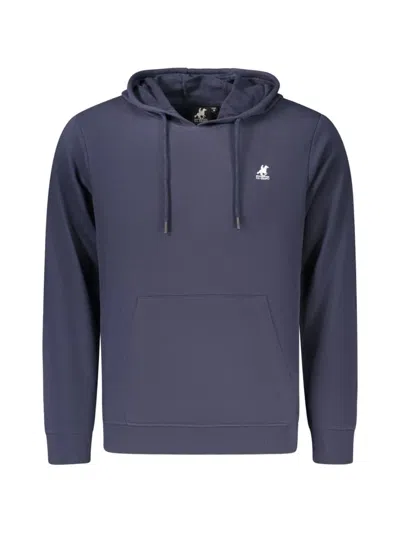 U.s. Grand Logo-embroidered Drawstring Hoodie In Blue