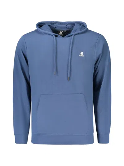 U.s. Grand Logo-embroidered Drawstring Hoodie In Blue