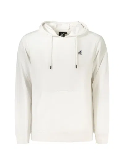 U.s. Grand Logo-embroidered Drawstring Hoodie In White
