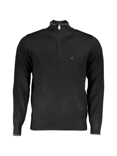 U.s. Grand Logo-embroidered Half-zip Sweater In Black