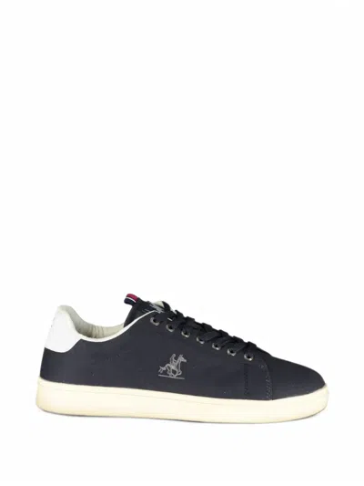 U.s. Grand Logo-embroidered Lace-up Sneakers In Blue