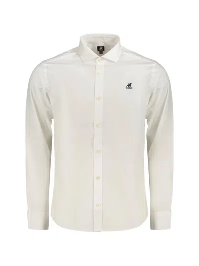 U.s. Grand Logo-embroidered Long-sleeve Shirt In White