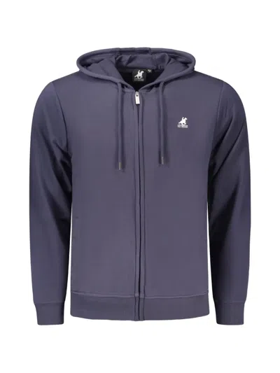 U.s. Grand Logo-embroidered Zip-up Hoodie In Blue