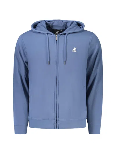 U.s. Grand Logo-embroidered Zip-up Hoodie In Blue