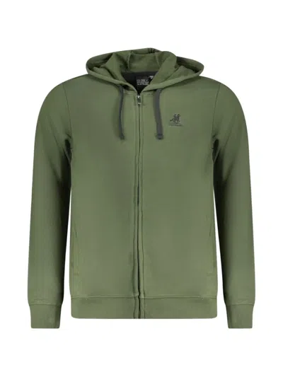 U.s. Grand Logo-embroidered Zip-up Hoodie In Green