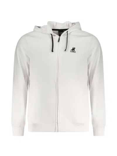 U.s. Grand Logo-embroidered Zip-up Hoodie In White