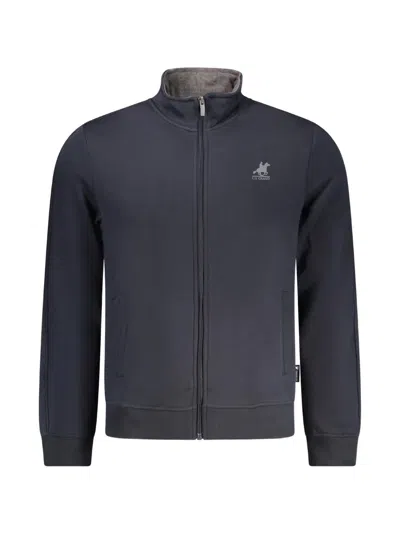 U.s. Grand Logo-embroidered Zip-up Sweatshirt In Blue