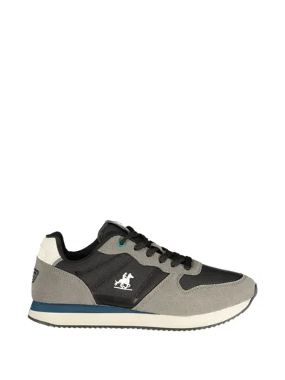 U.s. Grand Logo-patch Panelled Sneakers In Black
