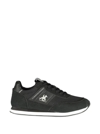 U.s. Grand Logo-patch Panelled Sneakers In Black