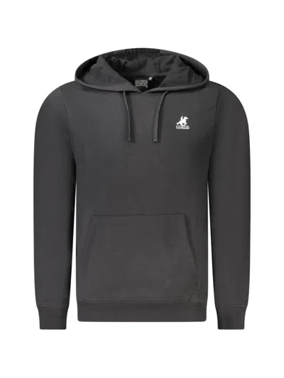 U.s. Grand Logo-patch Pouch-pocket Hoodie In Gray