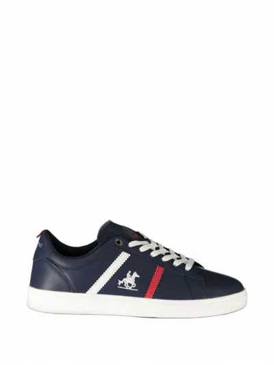 U.s. Grand Logo-print Striped Sneakers In Blue