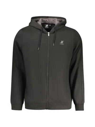 U.s. Grand Logo-print Zip-up Hoodie In Black