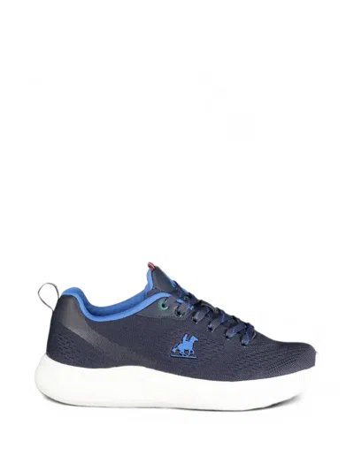 U.s. Grand Mesh-knit Logo-patch Sneakers In Blue