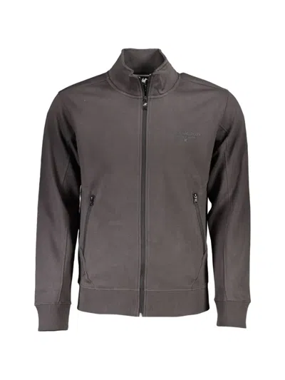 U.s. Grand Mock-neck Zip-up Sweater In Gray
