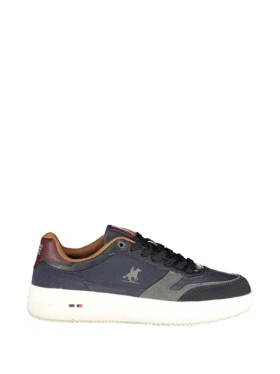U.s. Grand Panelled Logo-patch Sneakers In Blue