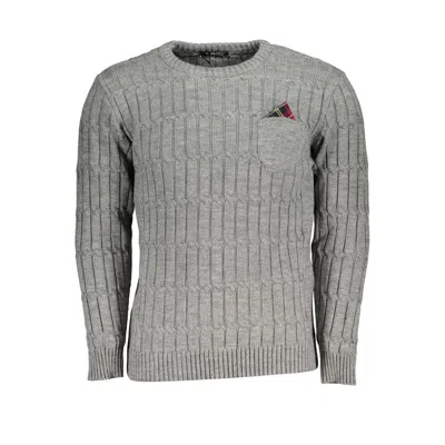 U.s. Grand Polo Classic Twisted Crew Neck Men's Sweater In Gray