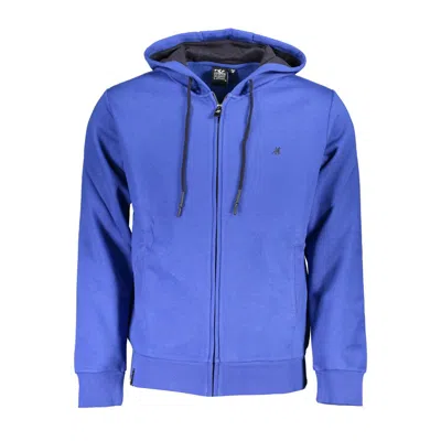 U.s. Grand Polo Elegant Hooded Zip Sweatshirt In Blue