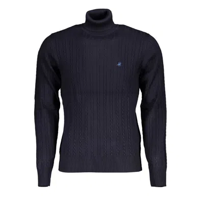 U.s. Grand Polo Elegant Turtleneck Twisted Neck Men's Sweater In Blue