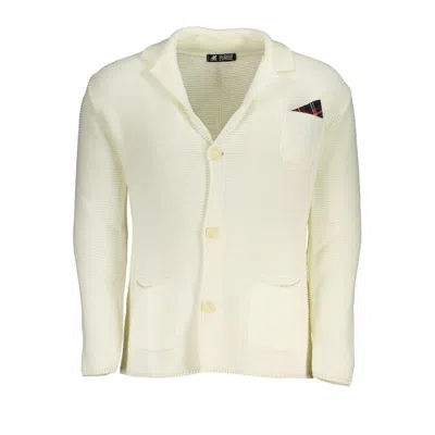 U.s. Grand Polo Elegant White Cardigan With Logo Detail