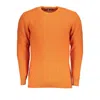 U.s. Grand Polo Orange Diamond Pattern Crew Neck Sweater