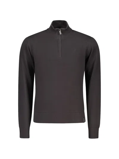 U.s. Grand Quarter-zip Cotton Sweater In Black