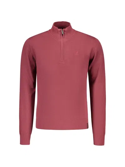 U.s. Grand Quarter-zip Cotton Sweater In Red