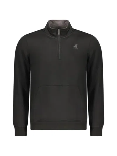 U.s. Grand Quarter-zip Logo-embroidered Sweatshirt In Black