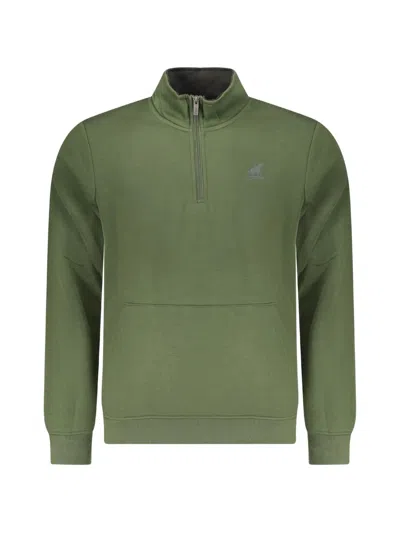 U.s. Grand Quarter-zip Logo-embroidered Sweatshirt In Green