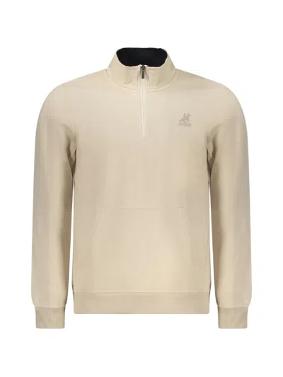 U.s. Grand Quarter-zip Logo-print Sweatshirt In Neutral
