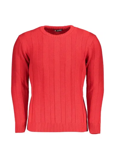 U.s. Grand Ribbed-knit Crew-neck Jumper In Red