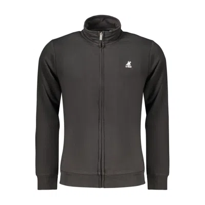 U.s. Grand Logo-embroidered Zip-up Sweatshirt In Black