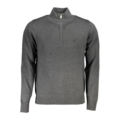 U.s. Grand Zip-up Cotton Sweater In Gray