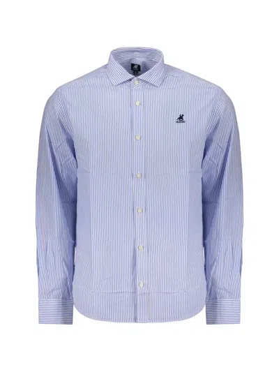 U.s. Grand Vertical-stripe Logo-embroidered Shirt In Blue