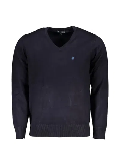 U.s. Grand V-neck Embroidered Sweater In Black