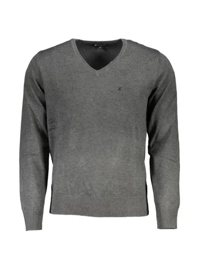 U.s. Grand V-neck Sweater In Gray